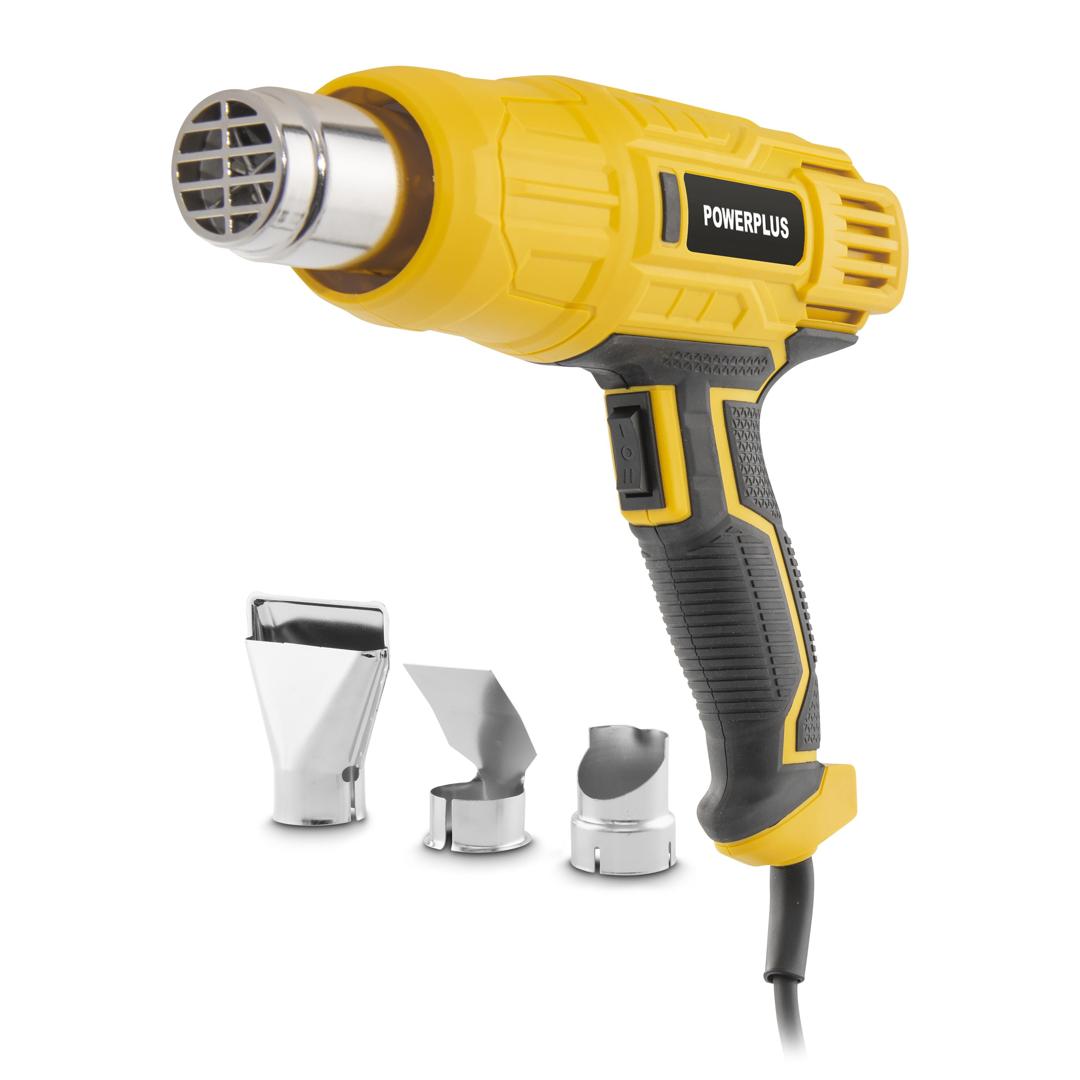 אקדח חום (בלוור) 106 POWX1015  2000W, HEAT GUN 2000W - שלושה אביזרים ACC. ברקוד 5400338129148