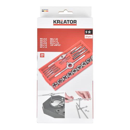 סט מברזים ומחרוקות 20 חלקים  106 KRTH01001, TAP AND DIE SET 20 PCS ברקוד 5400338122248