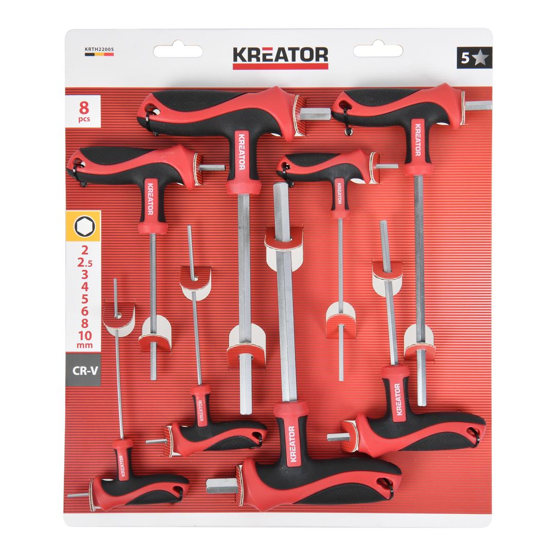 מפתח אלן משושה עם ידית טי- 8 יחידות,  106 KRTH22005, 	HEX KEY T-HANDLE - 8 PCS	ברקוד 5400338123207