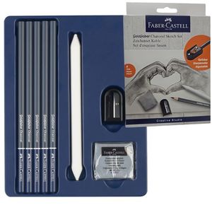 סט 8 חלקים לרישום פחם Goldfaber Faber-Castell
