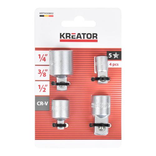 מתאם 4 יחידות 1/2-3/8 3/8-1/2 3/8-1/4 1/4-3/8  106 KRTH30802, SOCKET LONG 1/4