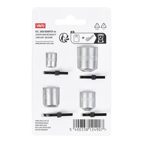 מתאם 4 יחידות 1/2-3/8 3/8-1/2 3/8-1/4 1/4-3/8  106 KRTH30802, SOCKET LONG 1/4