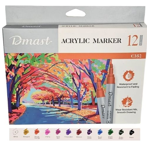 סט 12 טושים אקריליים גוונים פסטליים- Dmast C352
