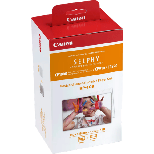 ערכת דיו צבעוני + 108 ניירות הדפסה Canon RP-108ברפאלי - refali.co.il