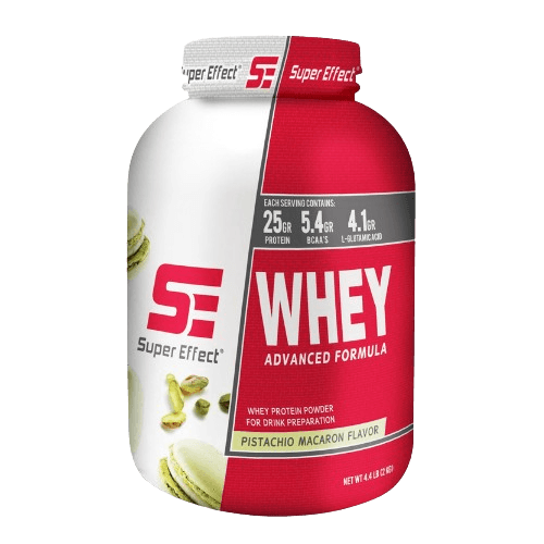 אבקת חלבון WHEY בטעם פיסטוק מקרון | 25 גרם חלבון | 2.27 ק"ג | כשר חלבי | Super Effect סופר אפקט