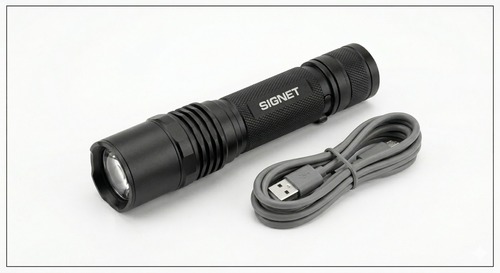 פנס אלומיניום 1300 לומן טעינת USB + מגנט SIGNET
