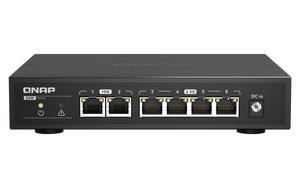 מתג לא מנוהל QNAP 4-Port 2.5GbE 2-port 10GbE QSW-2104-2T-R2