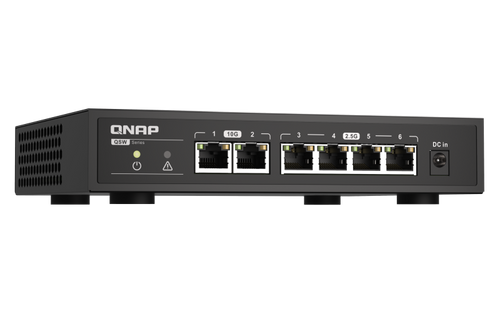 מתג לא מנוהל QNAP 4-Port 2.5GbE 2-port 10GbE QSW-2104-2T-R2
