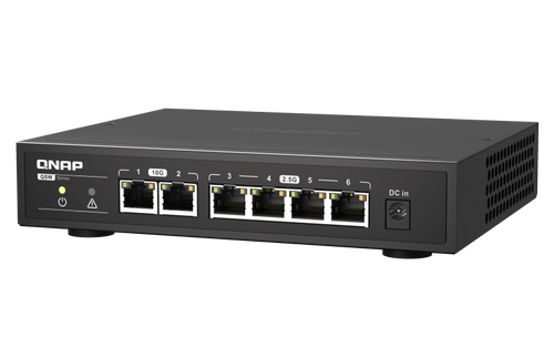 מתג לא מנוהל QNAP 4-Port 2.5GbE 2-port 10GbE QSW-2104-2T-R2