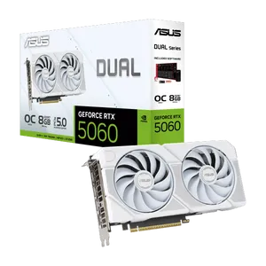 כרטיס מסך ASUS Dual GeForce RTX 5060 White OC Edition 8GB GDDR7