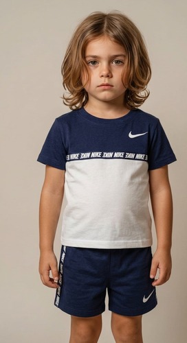חליפת NIKE מקורית לילדים - סט קיץ כחול-לבן