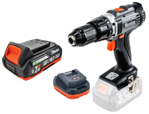 מברגה רוטטת/קודחת 18V כולל סוללה 2AH מבית HUNTER