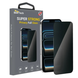מגן מסך זכוכית מלאה BeeTech Privacy Super Strong ל- iPhone 13/13 Pro/14