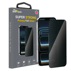 מגן מסך זכוכית מלאה BeeTech Privacy Super Strong ל- iPhone 15 Pro