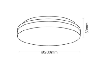 צמוד תקרה/ קיר Tri-Color סדרת HOOP הופ 24W IP54 יורולוקס 
