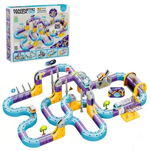 מסלול רכבת מגנטי 128 חלקים Magnetic Track Go  