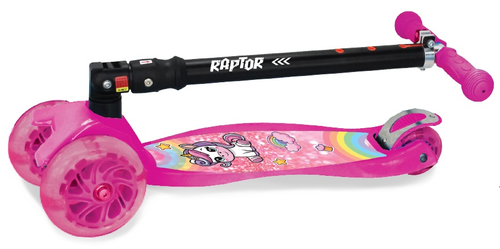 קורקינט 3 גלגלים מתקפל לילדים דגם Raptor M9 עם גלגלי PU מאירים - חד קרן
