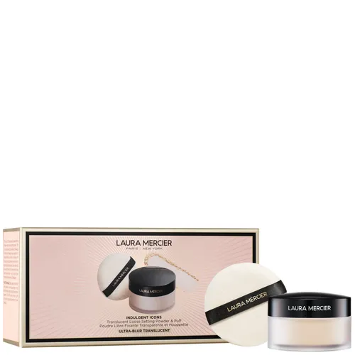 מארז פודרה ופודריה של לאורה מרסייה Laura Mercier Laura Mercier Indulgent Icons Ultra-Blur Translucent Loose Setting Powder + Puff 20g