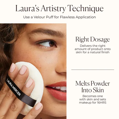 מארז פודרה ופודריה של לאורה מרסייה Laura Mercier Laura Mercier Indulgent Icons Ultra-Blur Translucent Loose Setting Powder + Puff 20g