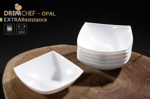 קערית OPAL מרובעת בגוון לבן
