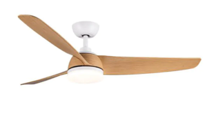 מאוורר תקרה "25W GRANITA 52 עם שלט -לבן ועץ מבית SEMICOM