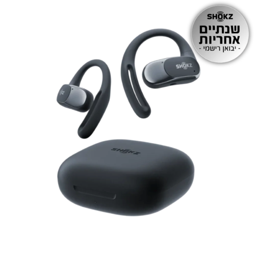 אוזניות Shokz OpenFit Air עם מארז טעינה שחור