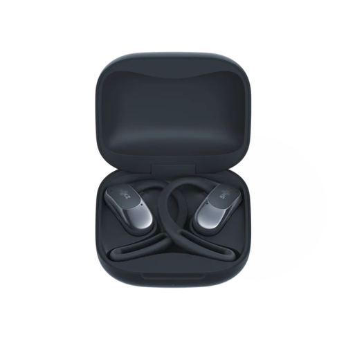 מארז טעינה של אוזניות Shokz OpenFit Air בצבע שחור