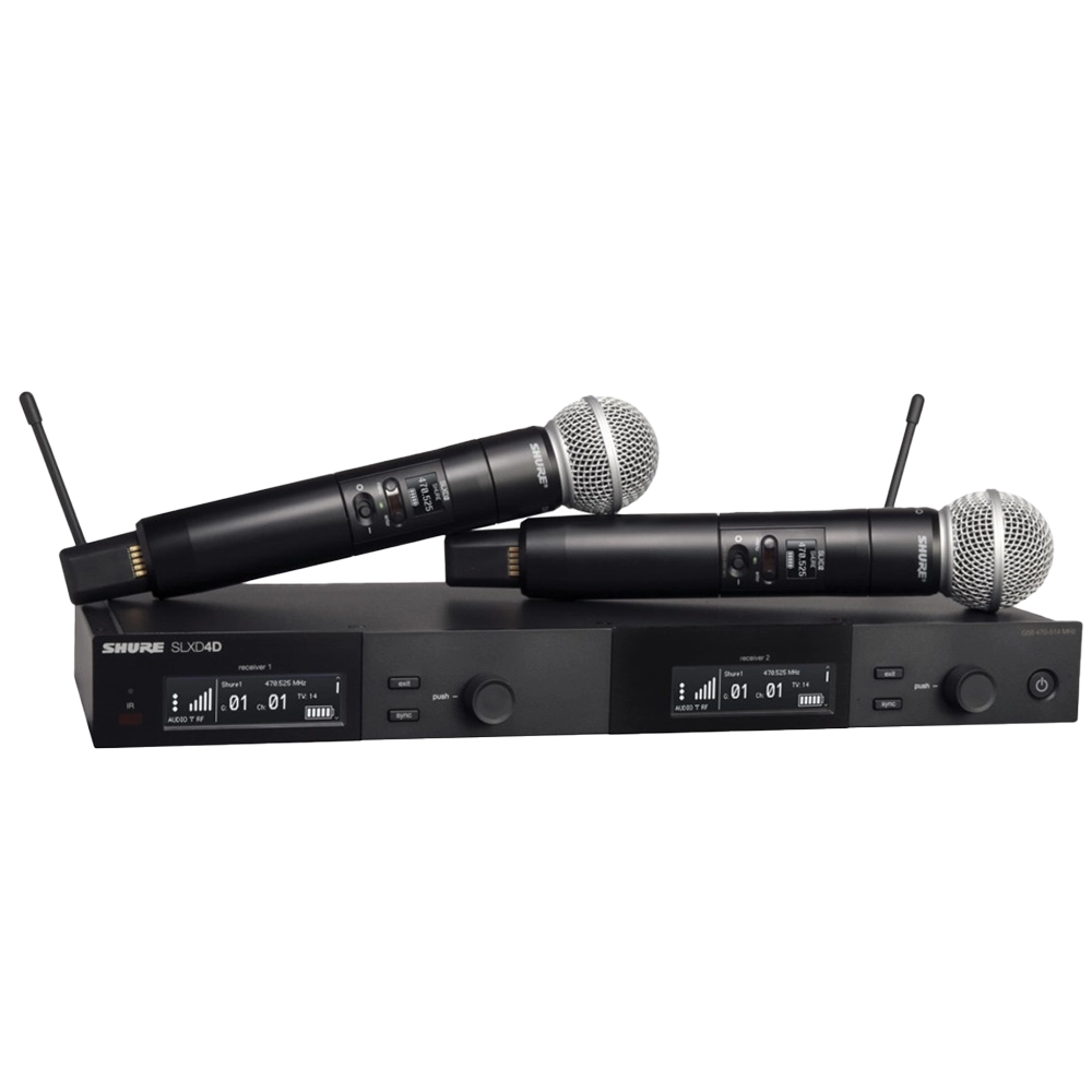 Shure SLXD24DE/SM58-G60 – מערכת אלחוטית כפולה עם שני מיקרופוני