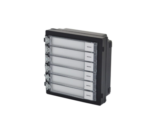 מודול 6 לחצנים דור 2 לאינטרקום Hikvision DS-KD-KK – עיצוב מודרני, חיבור IP, ניהול כניסה בטוח ונוח