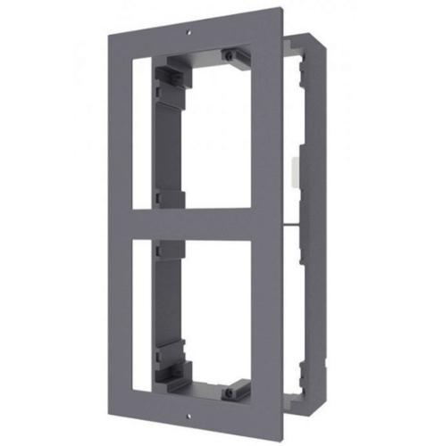 קופסת התקנה DS-KD-ACW2 לשני מודולים של אינטרקום Hikvision iP, הגנה מפני אבק ולחות, להתקנה על הטיח