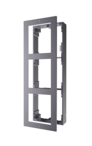 מסגרת וקופסה DS-KD-ACW3 להתקנת 3 מודולים למערכת אינטרקום Hikvision iP דור 2 מעל הטיח