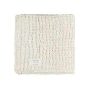 שמיכת פיקה גדולה 100*150 Cotton Cloud בצבע שמנת