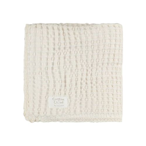 שמיכת פיקה 75*100 Cotton Cloud בצבע שמנת