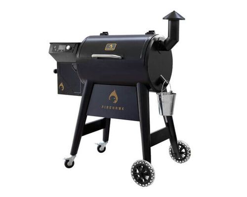 גריל ומעשנת פלט Firehawk דגם 450B - מעשנה חשמלית עם בקרה דיגיטלית, רשת כפולה ומערכת פלט לעישון וצלייה מקצועית