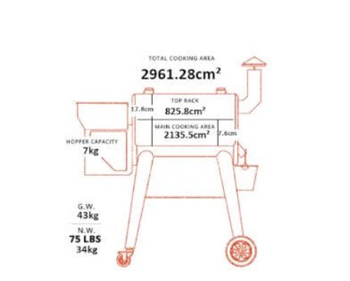גריל ומעשנת פלט Firehawk דגם 450B - מעשנה חשמלית עם בקרה דיגיטלית, רשת כפולה ומערכת פלט לעישון וצלייה מקצועית
