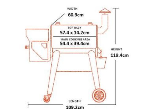 גריל ומעשנת פלט Firehawk דגם 450B - מעשנה חשמלית עם בקרה דיגיטלית, רשת כפולה ומערכת פלט לעישון וצלייה מקצועית