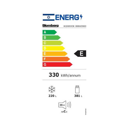 מקרר 4 דלתות 601 ליטר Blomberg KQD8301DX נירוסטה מושחרת