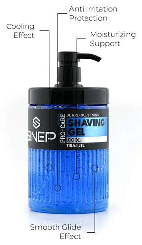 SINEP Cool Shaving Gel – ג׳ל גילוח מקצועי עם אפקט קירור 1000 מ״ל