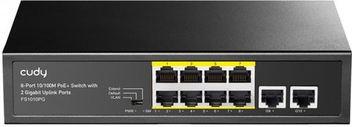 מתג Cudy 8-Port 10/100M PoE+ with 2 Uplink Ports FS1010PG