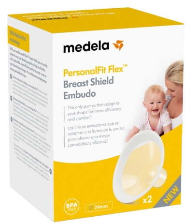 מגני שד 24 מ"מ 2 יחידות  Medela PersonalFit Flex  