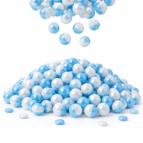 חרוזי סוכר תכלת לבן 100 גרם