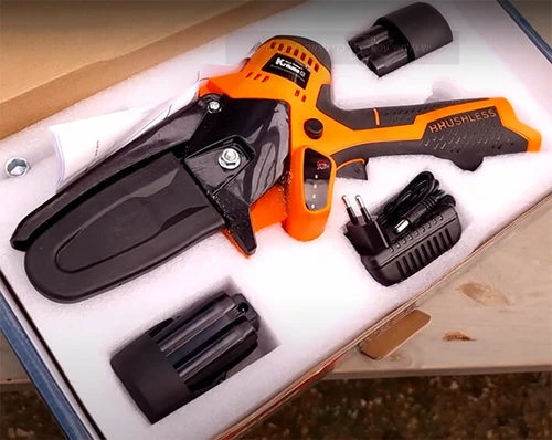 מסור שרשרת נטען מקצועי בראשלס 18V + שני סוללות 2.0AH קראוס KR-606-LI