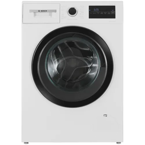מכונת כביסה Bosch WAN2827FPL לבנה בעיצוב מודרני עם צג LED רחב.