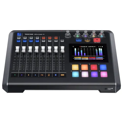 מקליט אודיו 4 ערוצים לפודקאסט Tascam Mixcast 4
