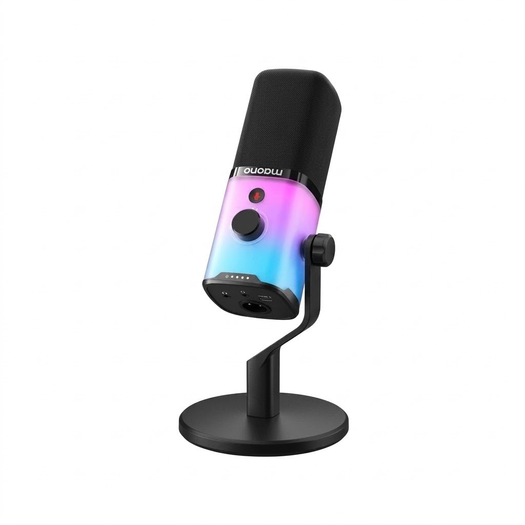Maono PD100X RGB - מיקרופון דינמי USB/XLR לגיימרים וסטרימרים