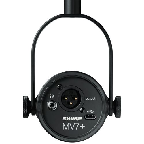 מיקרופון כולל סטנד שולחני לפודקאסט Shure MV7+-K XLR/USB