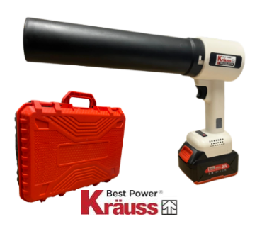 מפוח טורבו  חזק במיוחד נטען Krauss MAK-7799-Li-Turbo 20V Brushless +[ סוללה ומטען ]