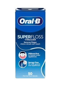 חוט דנטלי לגשרים וכתרים | 50 יחידות | Oral-B Super Floss
