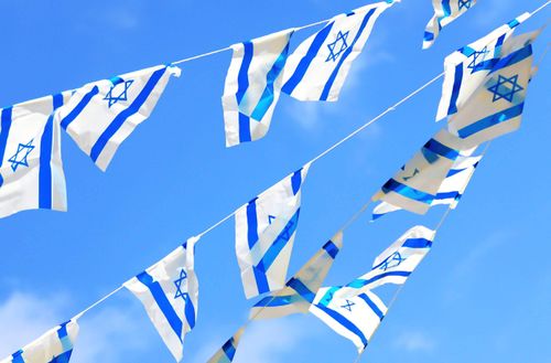 שרשרת דגלים ארצות הברית תוצרת בד 5מ'