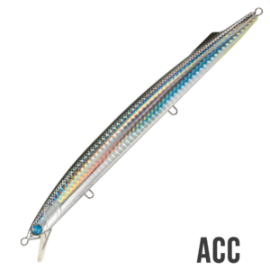 דמוי דג Seaspin Mommotti 190 K - דמוי Long Jerk שוקע 35 גרם - צבע ACC כולל 3 משולשות BKK